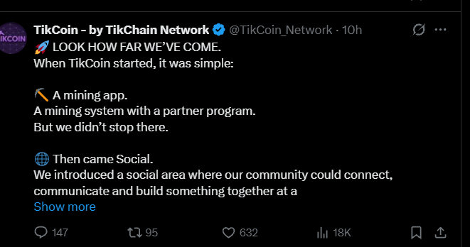 TikCoin Network Highlights Its Shift From Mining App to Full Ecosystem TikCoin Network Highlights Its Shift From Mining App to Full Ecosystem