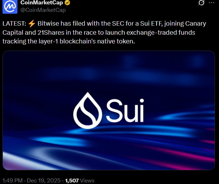 Bitwise Files for Spot SUI ETH With SEC