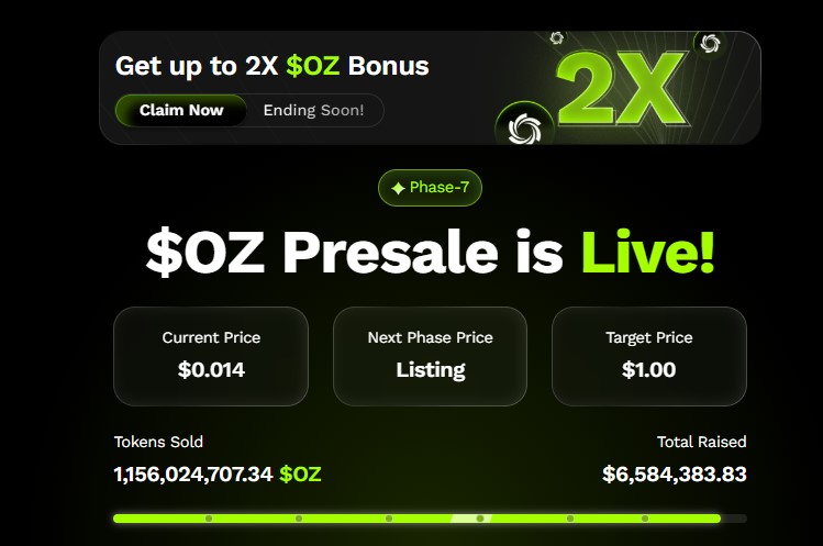 Ozak Presale is live Ozak Presale is live