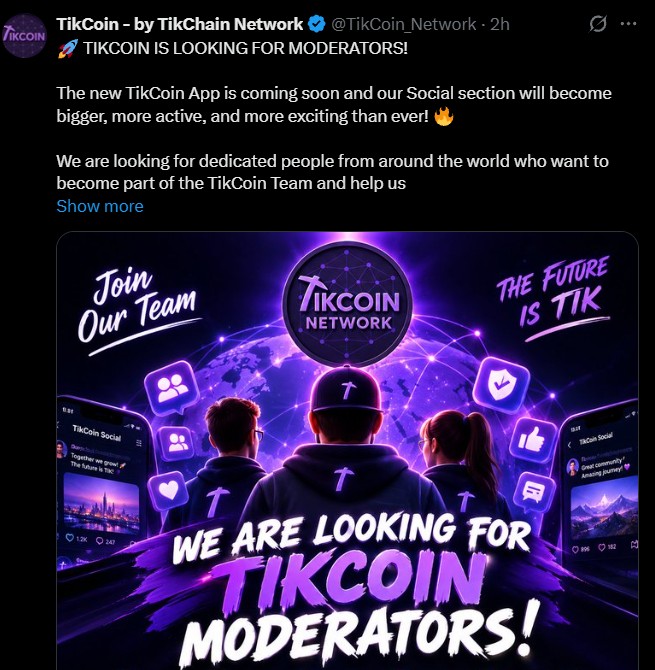TikCoin Recruits Global Moderators Ahead of New App Launch