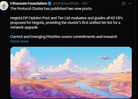 Ethereum Protocol Cluster published two posts covering the Hegot&aacute; upgrade