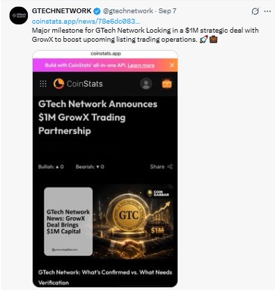 GTech Network Announces $1M GrowX Trading Partnership GTech Network Announces $1M GrowX Trading Partnership