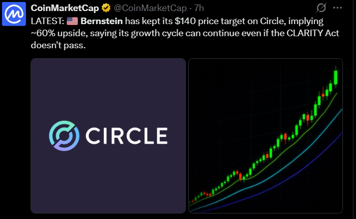 Bernstein Says Circle Can Grow Even Without the CLARITY Act Bernstein Says Circle Can Grow Even Without the CLARITY Act