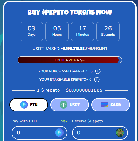 pepeto tokens now