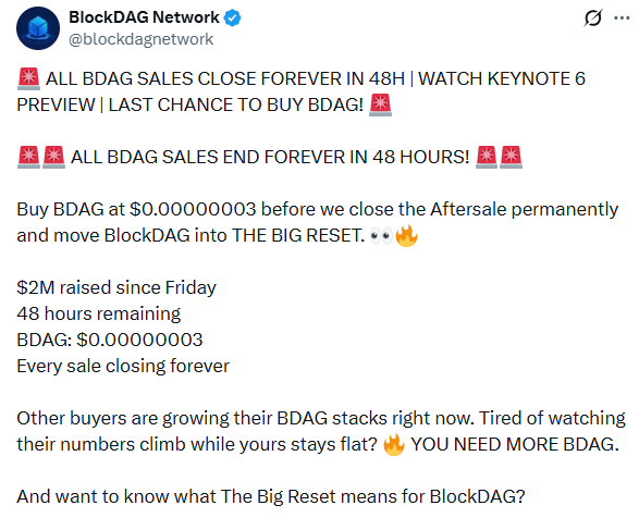 BlockDAG news BDAG sale 48-hour deadline Keynote 6 