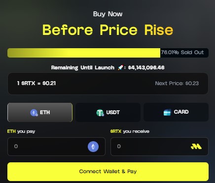 Official Remittix presale dashboard
