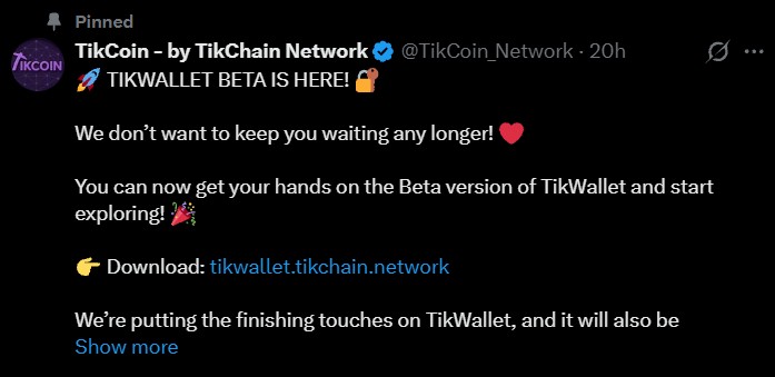 TikWallet Beta: 5% Transfer Limit and Live P2P TikWallet Beta: 5% Transfer Limit and Live P2P