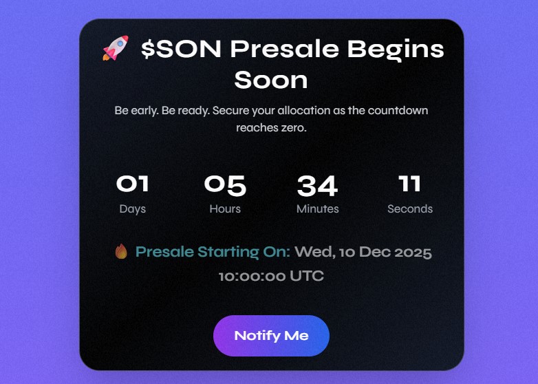 $SON Presale In 1 Day