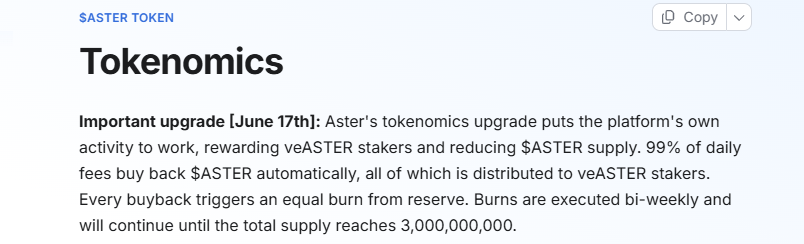 Aster Tokenomics Update 2026 Aster Tokenomics Update 2026