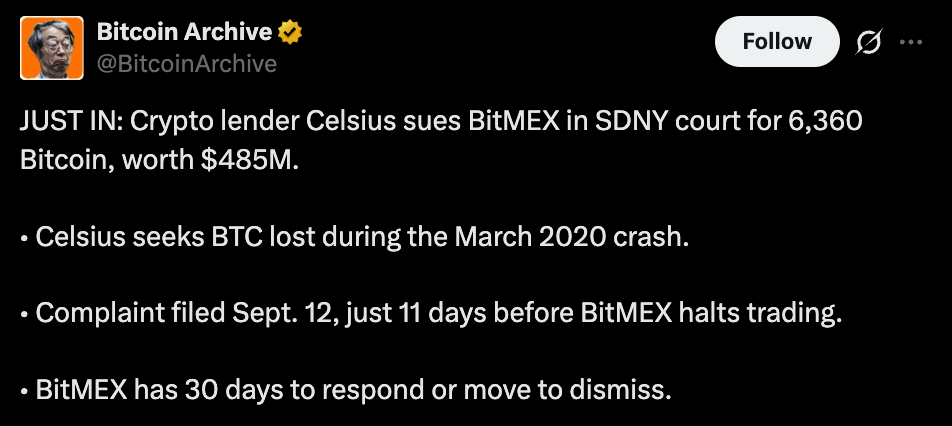 Bitcoin Archive Official Tweet
