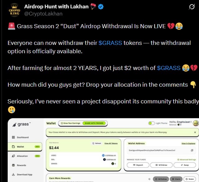 Grass Airdrop Rewards Withdrawal Grass Airdrop Rewards Withdrawal
