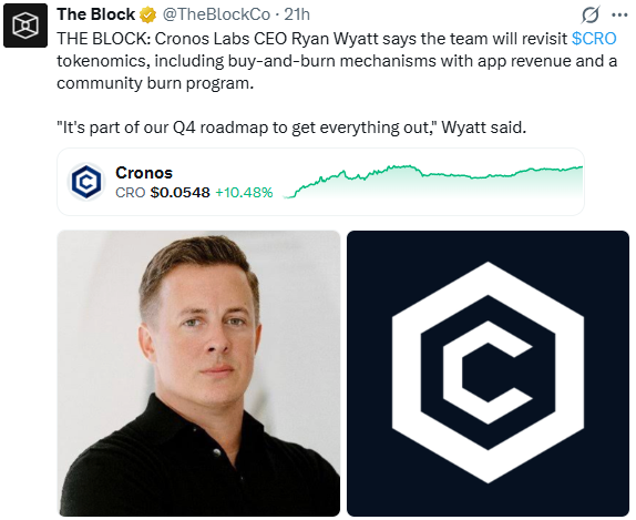 Ryan Wyatt Confirms CRO Buy-and-Burn Plan