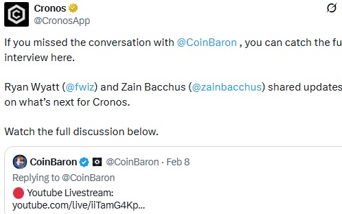 CRONOS CEO Comment