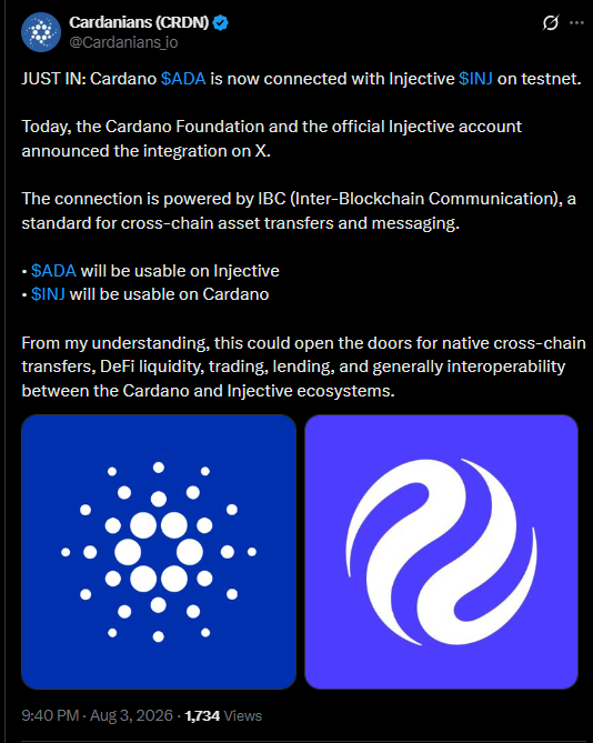 Cardano inj ecosystem update