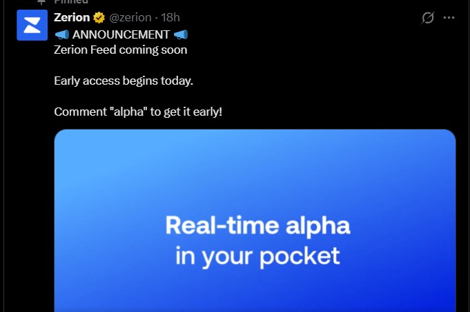 Zerion Feed Early Access Zerion Feed Early Access