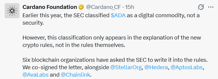 Cardano news today: SEC Push Cardano news today: SEC Push