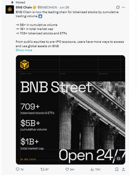 OFFICIAL POST ON X BNB