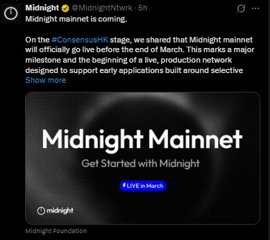 Midnight Mainnet Launch