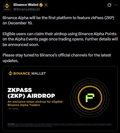 zkPass Binance listing zkPass Binance listing