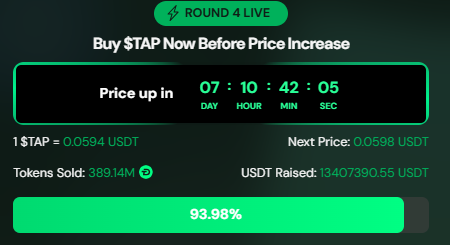 Digitap Live Presale Dashboard Digitap Live Presale Dashboard