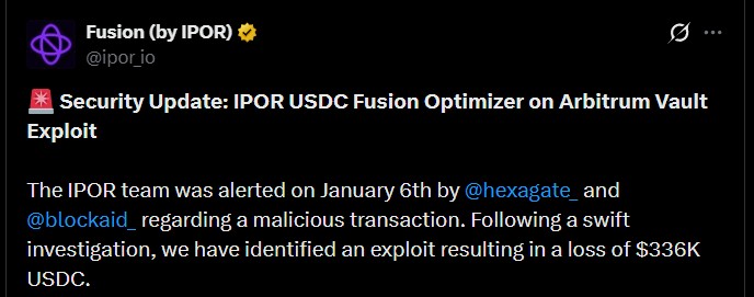  IPOR USDC Fusion Optimizer on Arbitrum Vault Exploit