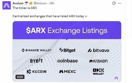 ARX EXCHANGE LISTING
