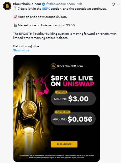 7 days remain in the BFX auction