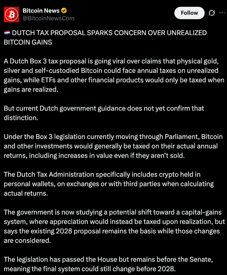 Bitcoin News Official Tweet