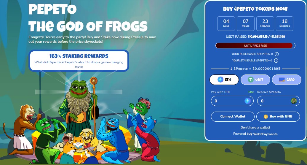 Pepeto presale page