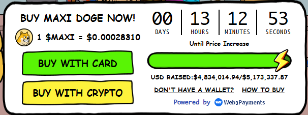 Maxi Doge Presale Dashboard Maxi Doge Presale Dashboard