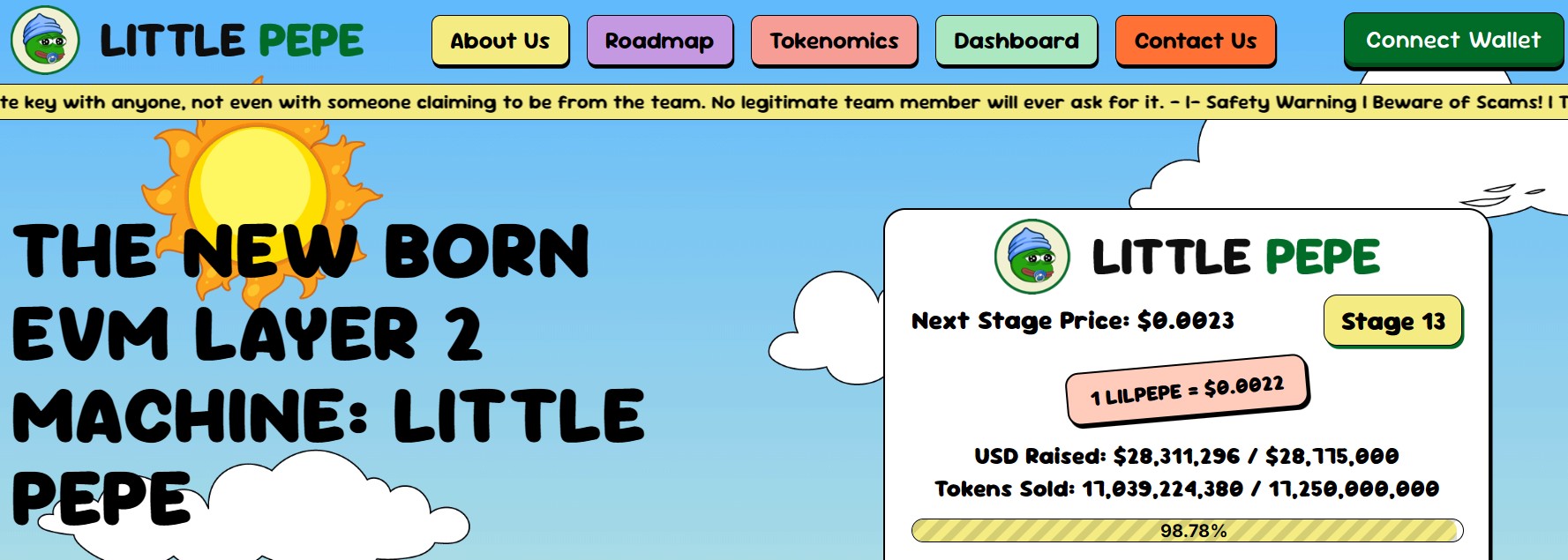 Little Pepe presale dashboard