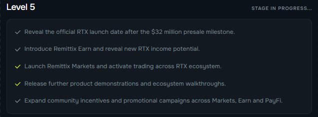 Remittix Roadmap Level 5 (Not Updated) Remittix Roadmap Level 5 (Not Updated)