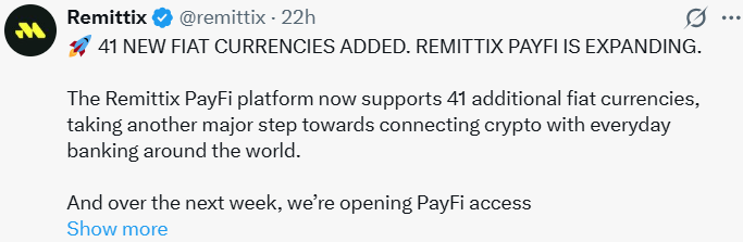 Latest Remittix Update: 41 New Fiat Currencies Added to PayFi