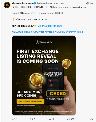 MULTIPLE TOP-TIER EXCHANGES tweet by BlockchainFx