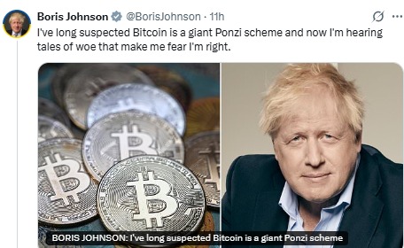 Boris johnson X Account