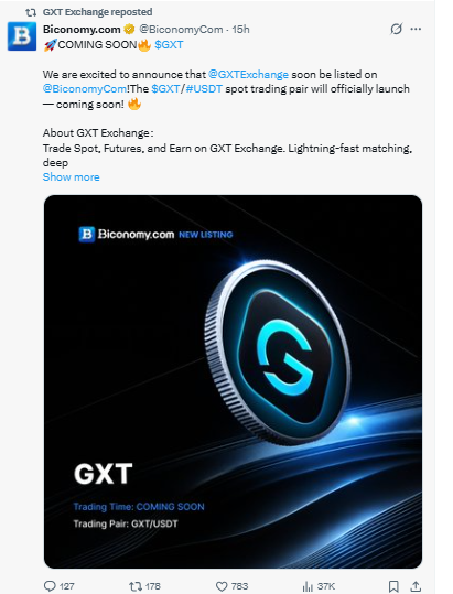 Biconomy announces upcoming GXT USDT spot trading listing on GXT Exchange