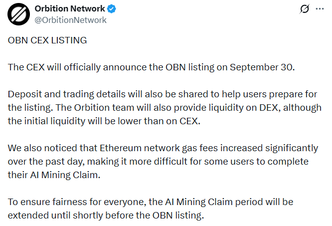 official Orbition network post on x official Orbition network post on x