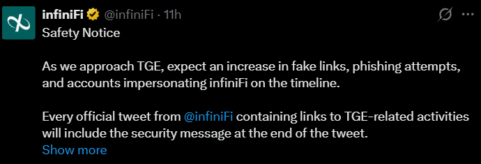 infinifi Token Launch Date