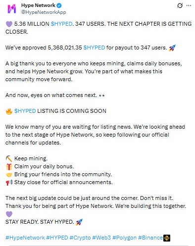 HYPED Approved for Payout HYPED Approved for Payout
