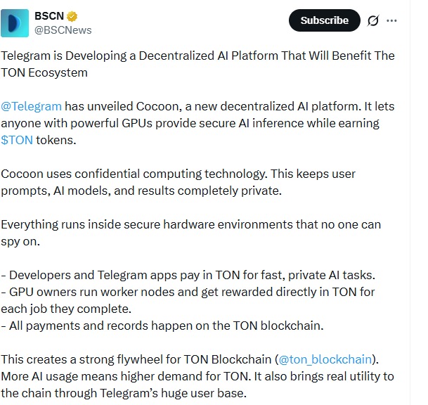 Telegram Cocoon is live
