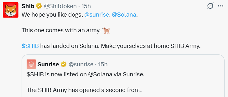 SHIB live on Solana