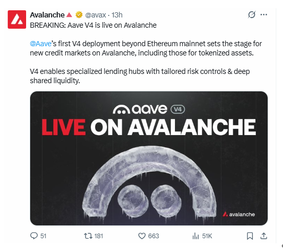  Aave V4 is now live 