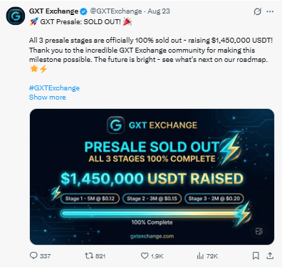GXTs final presale round before public listing