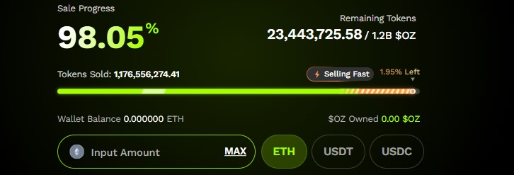 Ozak AI presale end near