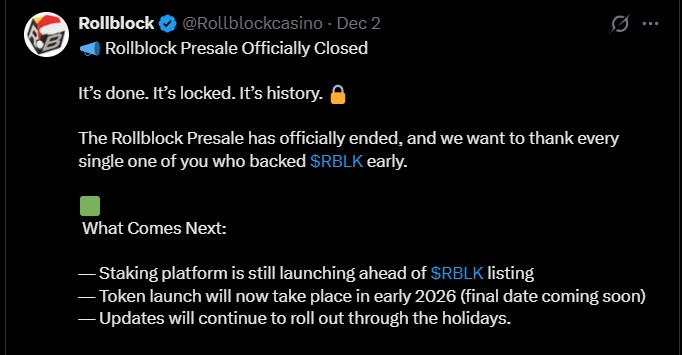 Rollblock Launch Date Dec Update