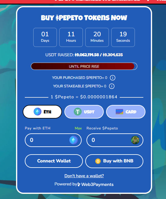 Pepeto presale data Pepeto presale data