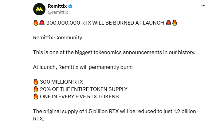 $RTX Coin Burn Structure $RTX Coin Burn Structure