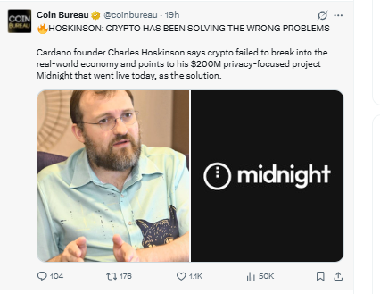Charles Hoskinson discusses Midnight privacy blockchain project