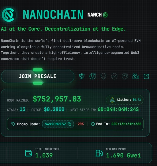 NanoChain Presale Update NanoChain Presale Update