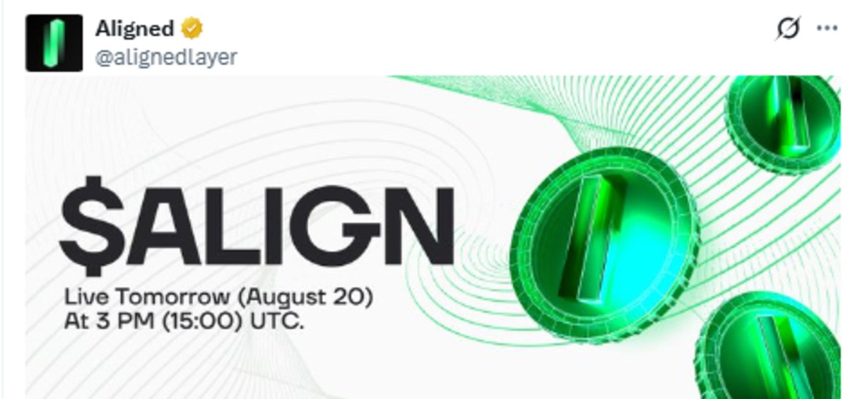ALIGN token listing X Post screenshot ALIGN token listing X Post screenshot